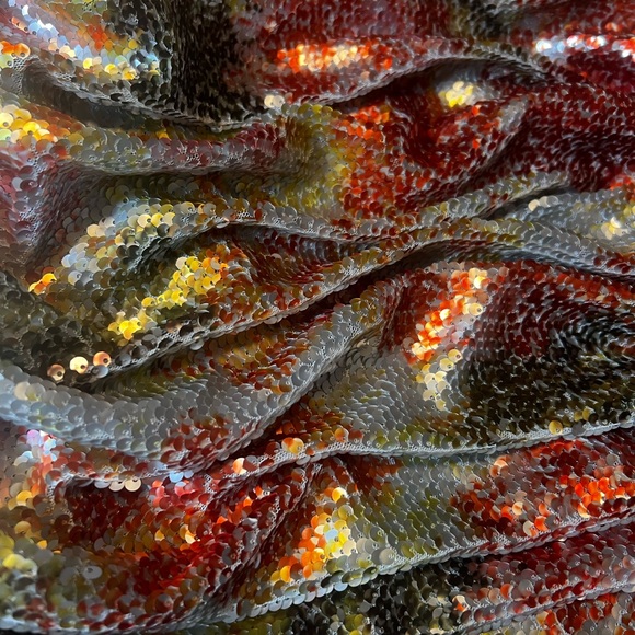 NWT RONNY KOBO MULTI COLOR ONE SHOULDER PUFF SLEEVE MINI DRESS SIZE M - Picture 8 of 9